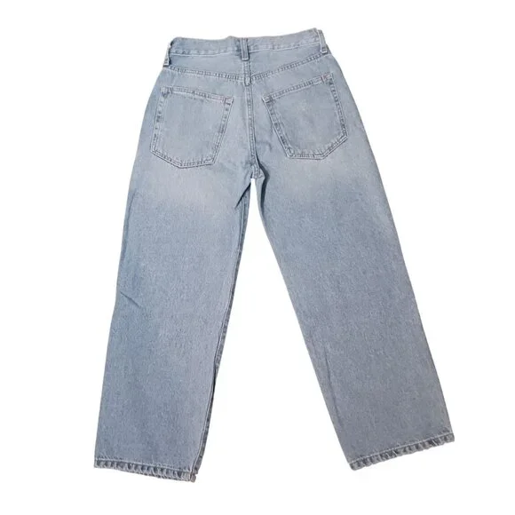 NEW Etica Altin Loose Fit Crop Button-Fly‎ Jeans Ithaca/Lighter Wash Size 25